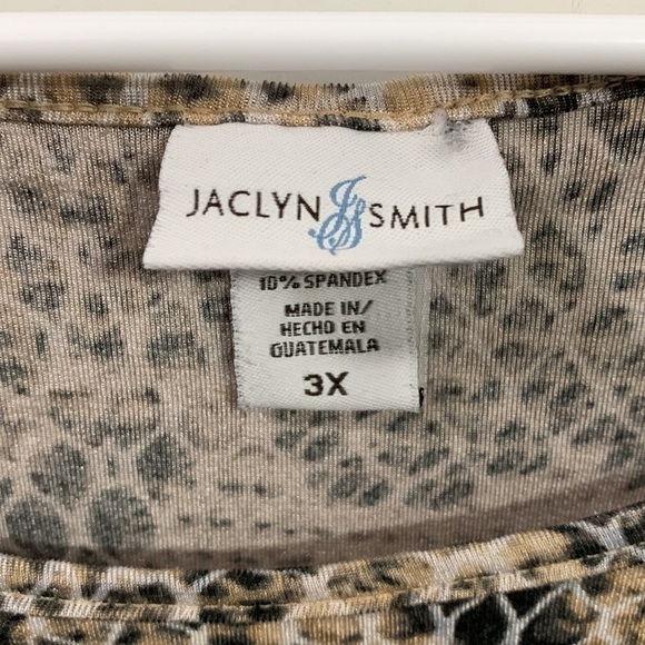 Jaclyn Smith faux animal print polyester blend top very pretty, Size 3X. - Picture 2 of 5